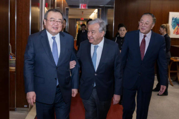 中共中央对外联络部部长刘建超会见联合国秘书长古特雷