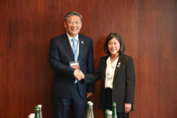 中国商务部部长王文涛会见美国贸易代表戴琪