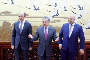 中国外长王毅会见第78届联大安理会改革政府间谈判机制共同主席